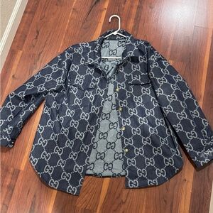 fashion insprd denim Logo Shirt Jacket